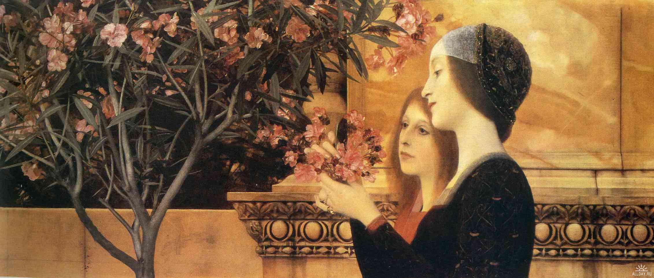 Two Girls With An Oleander 1890